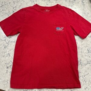 Vineyard Vines youth one pocket t-shirt, red, American flag, medium